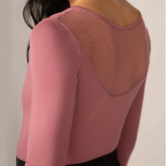 Rachel - Longsleeve Bodysuit with Sheer Back in Rosewood - XS - Picture 4 of 5
